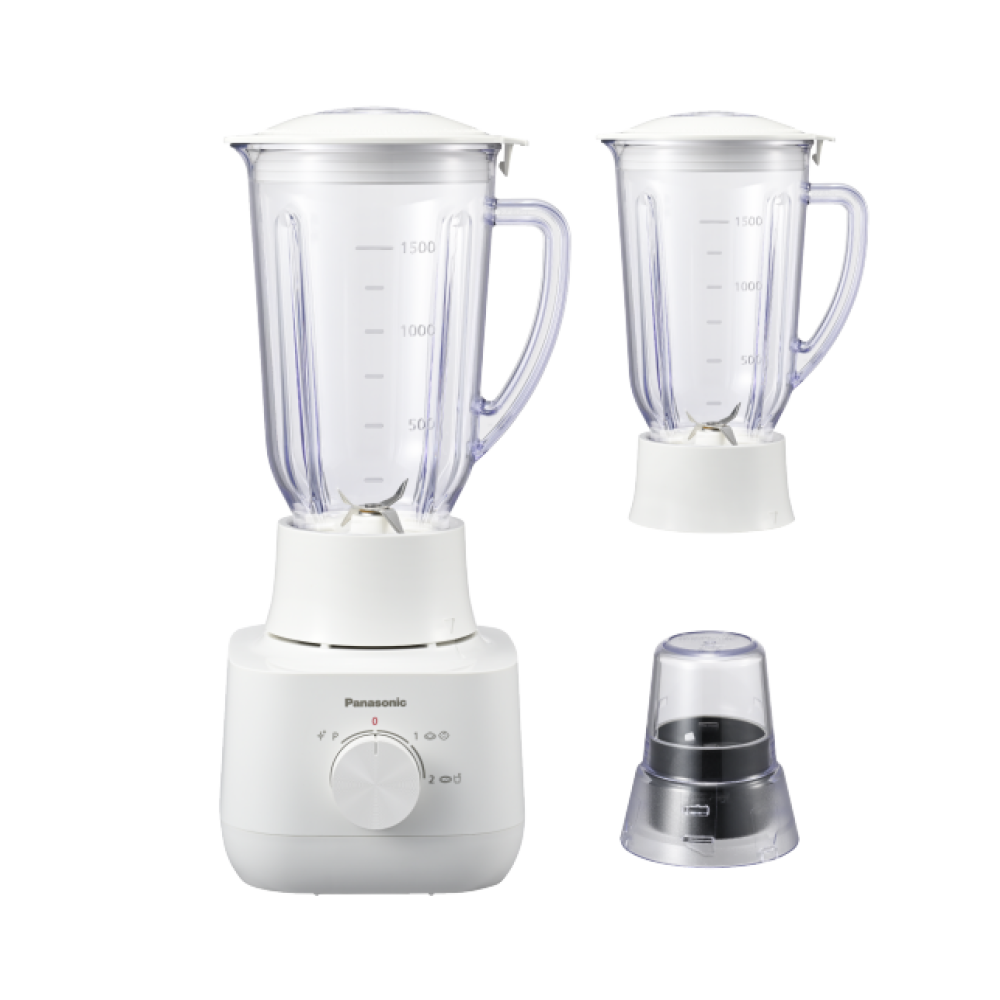 Panasonic 1.5L Blender MX-EP5171 with 2 Plastic Jugs and 1 Dry Mill for Juice, Smoothies, Soup and Spices, MX-EP5171WSK