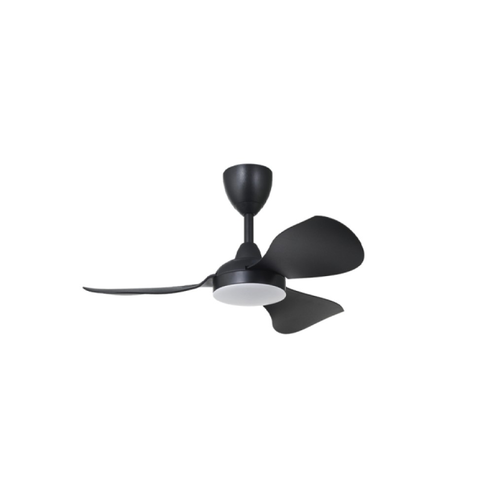 ALPHA Cosa NANO 28" Ceiling Fan with 3 Blades & LED (Matt Black) | NANO/28 LED