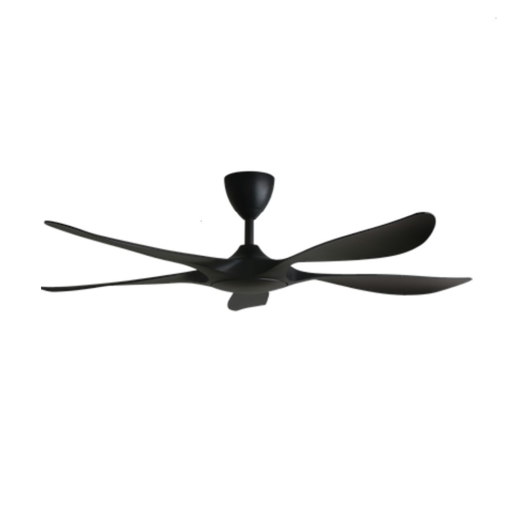 ALPHA Alkova EXCEL V2 56" DC Motor Ceiling Fan with 5 Blades & 12 Speed Remote (Matt Black) | EXCEL V2-5B/56