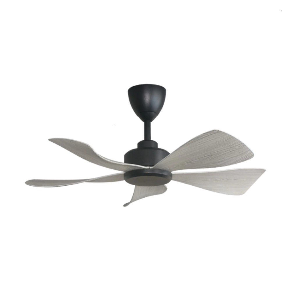 Alpha HANI 5B 36" DC Motor Ceiling Fan with 5 Blades & 8 Speed Remote (Grey Wood/MB) | HANI 5B/36