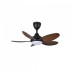 ALPHA Vannus BABY LUNA 36" LED Ceiling Fan with 5 Blades & 6 Speed Remote (M.BLACK/WALNUT) | LUNA-5B/36 LED