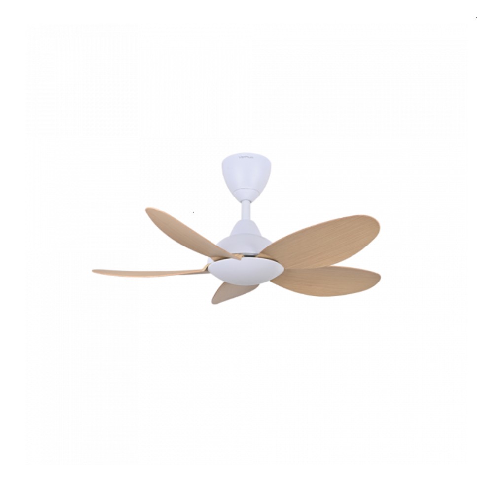 ALPHA Vannus BABY LUNA 36" Ceiling Fan with 5 Blades & 6 Speed Remote (MATT WHITE/MAPLE) | LUNA-5B/36