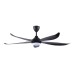 ALPHA Vannus GRAND Luna 60" LED Ceiling Fan with 5 Blades & 6 Speed Remote (Matt Black) | Luna 5B/60 LED