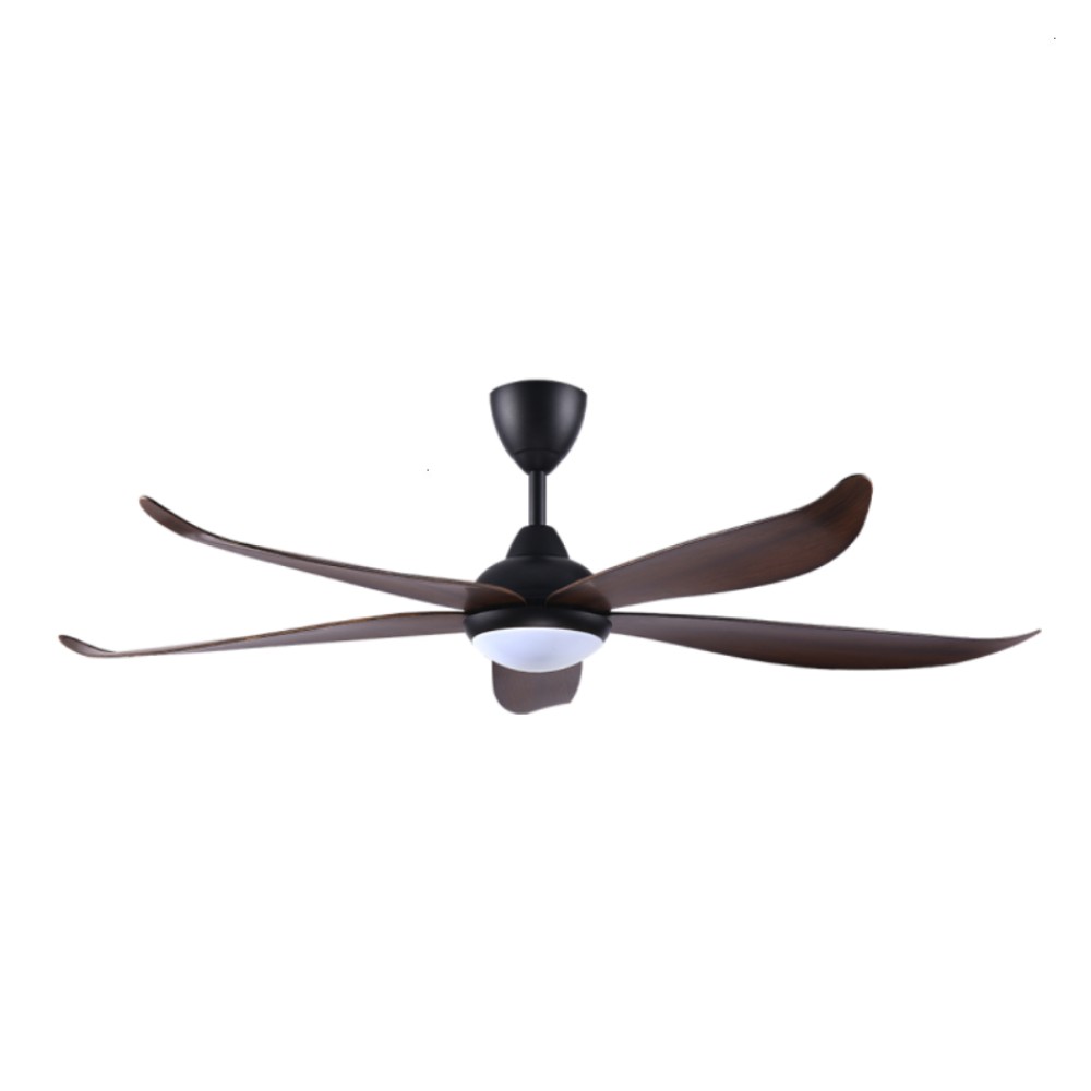 ALPHA Vannus GRAND Luna 60" LED Ceiling Fan with 5 Blades & 6 Speed Remote (M.Black/Walnut) | Luna 5B/60 LED