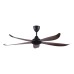 ALPHA Vannus GRAND Luna 60" Ceiling Fan with 5 Blades & 6 Speed Remote (M.Black/Walnut) | Luna 5B/60