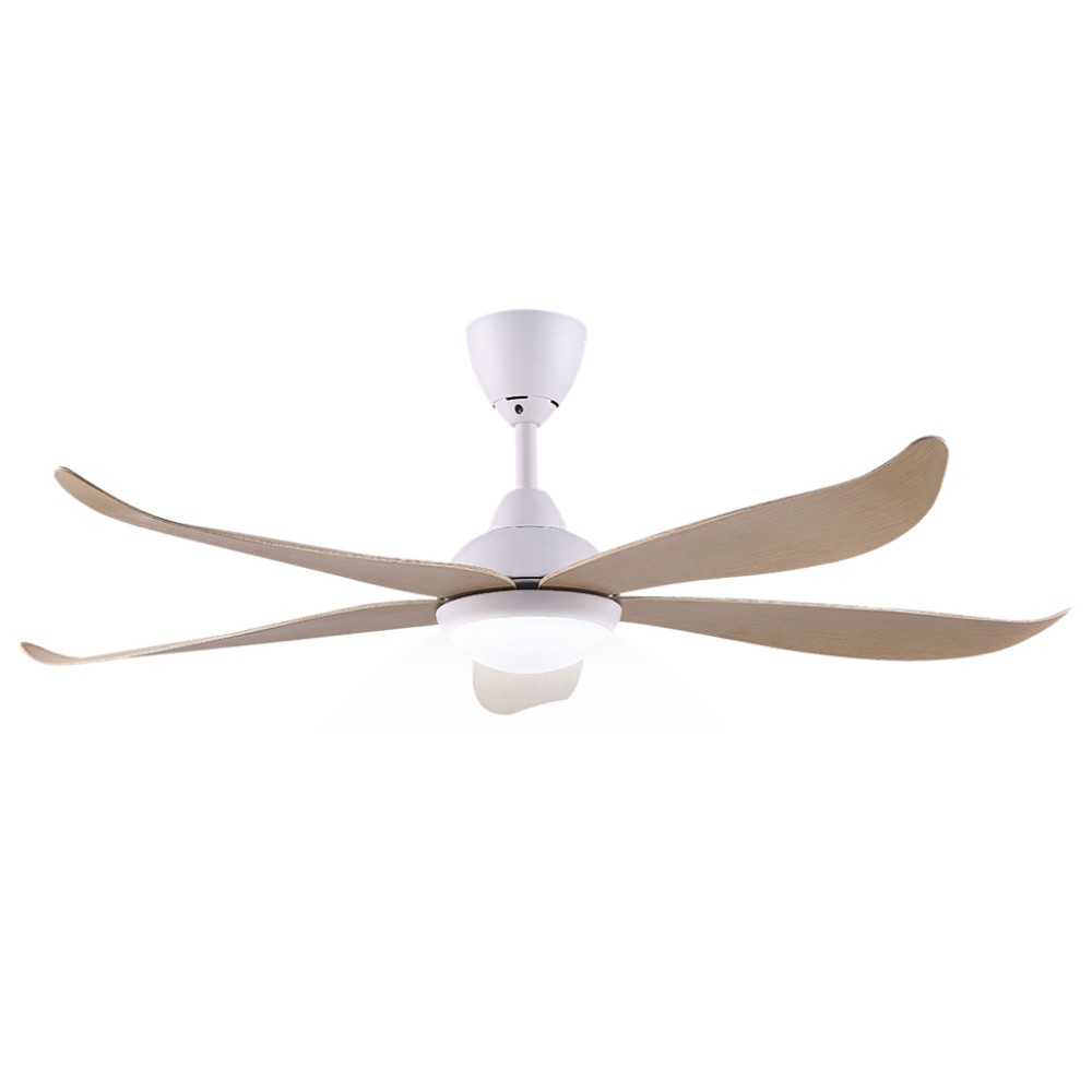 ALPHA Vannus Luna 56" LED Ceiling Fan with 5 Blades & 6 Speed Remote (M.White Maple) | Luna 5B/56 LED