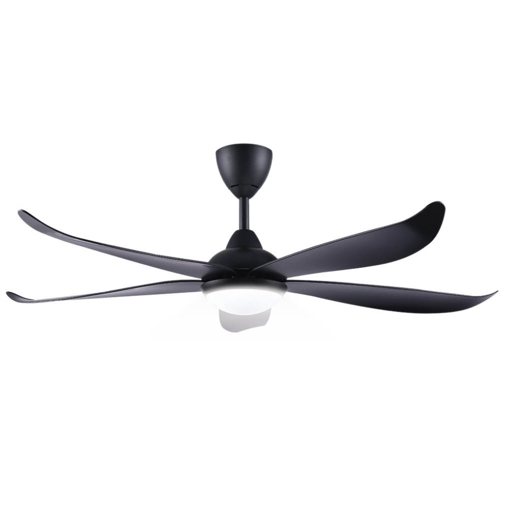 ALPHA Vannus Luna 56" LED Ceiling Fan with 5 Blades & 6 Speed Remote (MATT BLACK) | Luna 5B/56 LED