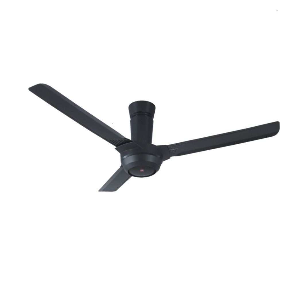 KDK 56" 3 Blades Ceiling Fan Canopy Short Pipe with Remote Control (Black) | K14KF-BK