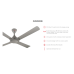 KDK 56" 4 ABS BLADE R/CONTROL CEILING FAN WITH DC MOTOR - ELEGANT GREY | K14RH-EY