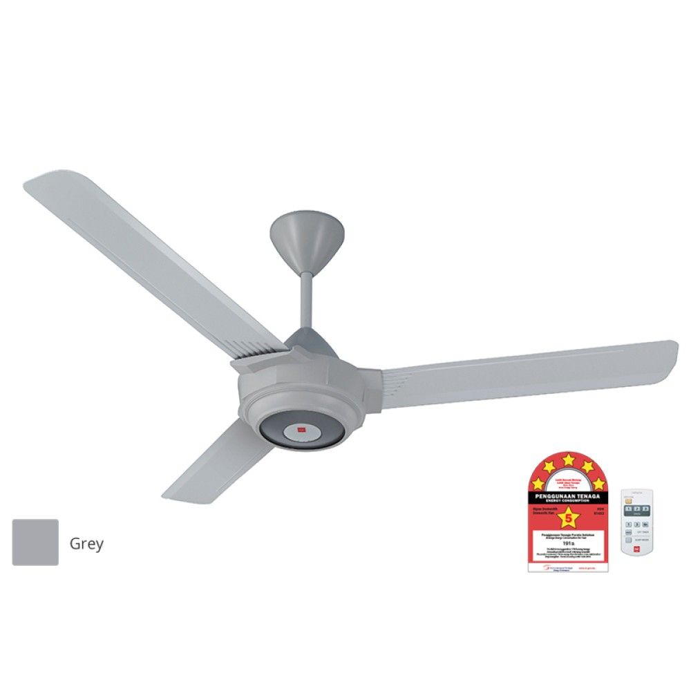 KDK 56" 3 Blades Ceiling Fan with Remote Control (Grey) | K14X2-GY