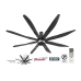 Panasonic 80" 8 Blades Mondo Canopy Type Ceiling Fan with Motion Sensor (Short Pipe) | F-M20LYVBKRH