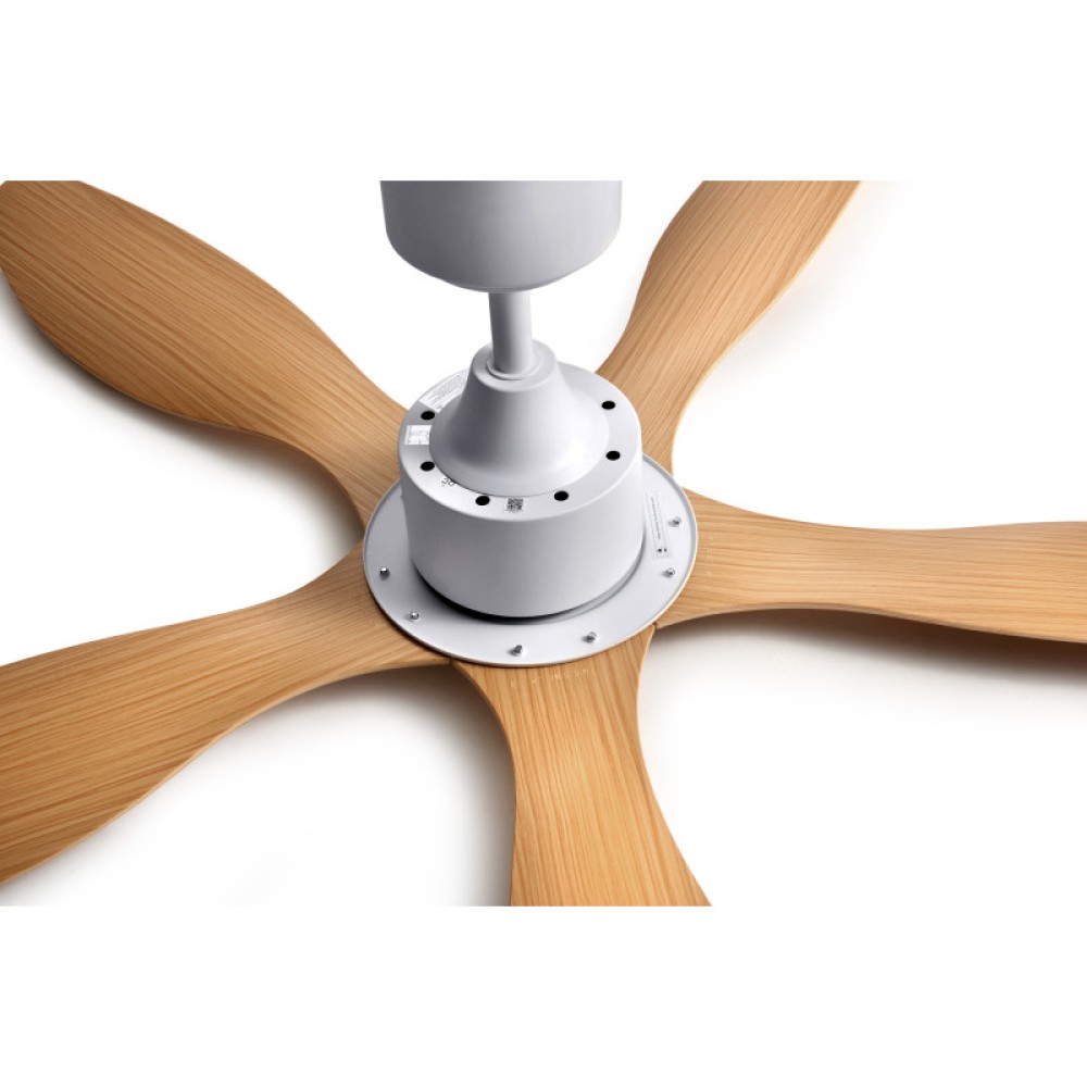 Pensonic 56" Wifi Ceiling Fan with DC Motor (Matt White/Oak) | PCF-W5601R(OAK)