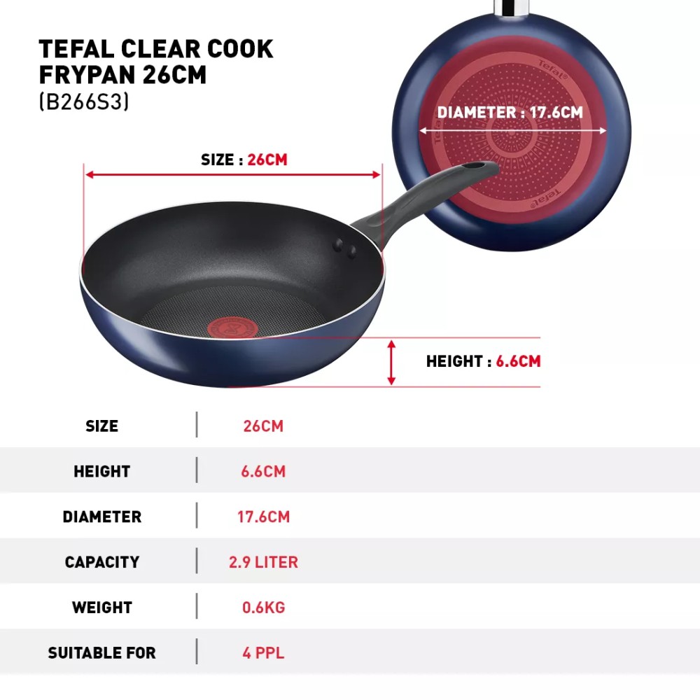 Bundle] Tefal Ingenio Emotion Wokpan 26cm (L8977774) + Ingenio Handle  (L9863022), Non Stick Cookware