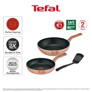 Tefal Cook & Shine 3pc Set (Wokpan 28cm + Frypan 24cm + Slotted Spatula) | G808S3