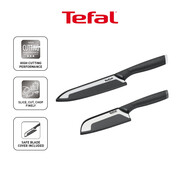 Tefal Comfort Knives with Cover 2pc Set (Santoku 12cm + Chef Knife 15cm) | Stainless Steel | K221S2