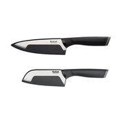 Tefal Comfort Knives with Cover 2pc Set (Santoku 12cm + Chef Knife 15cm) | Stainless Steel | K221S2