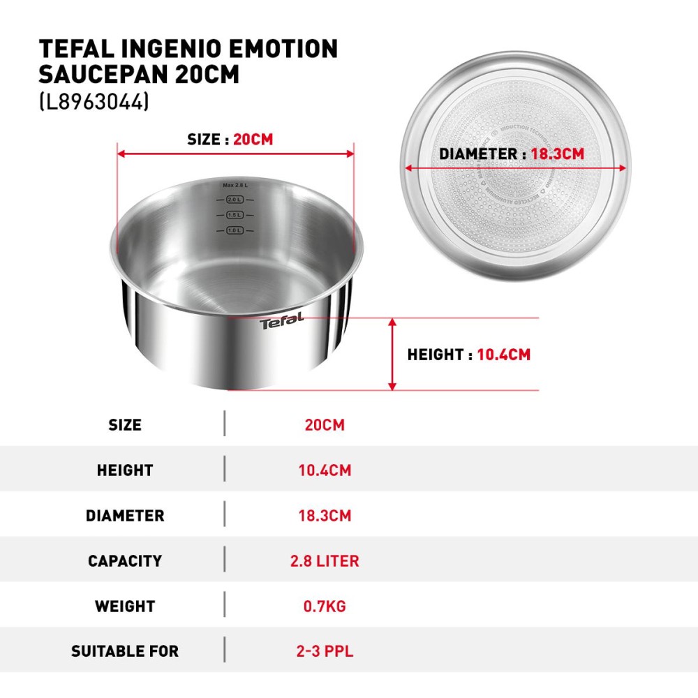 Tefal Ingenio Emotion Saucepan 20cm | L8963044