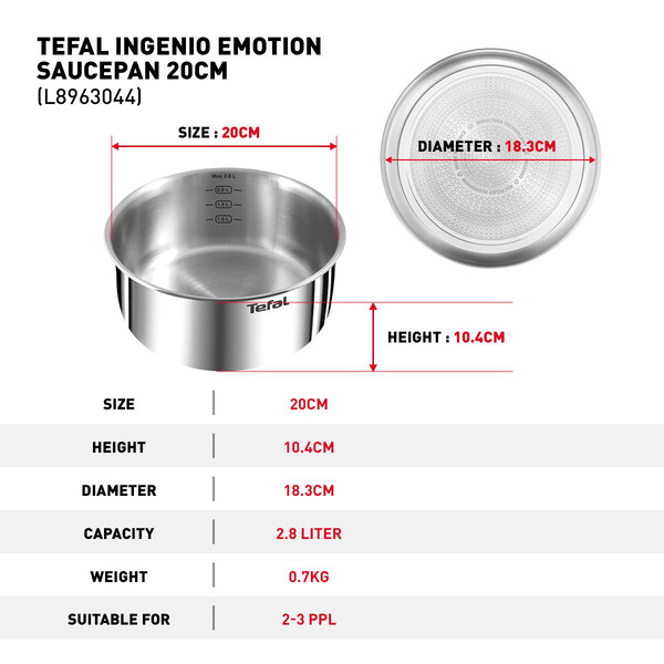 Tefal Ingenio Emotion Saucepan 20cm | L8963044