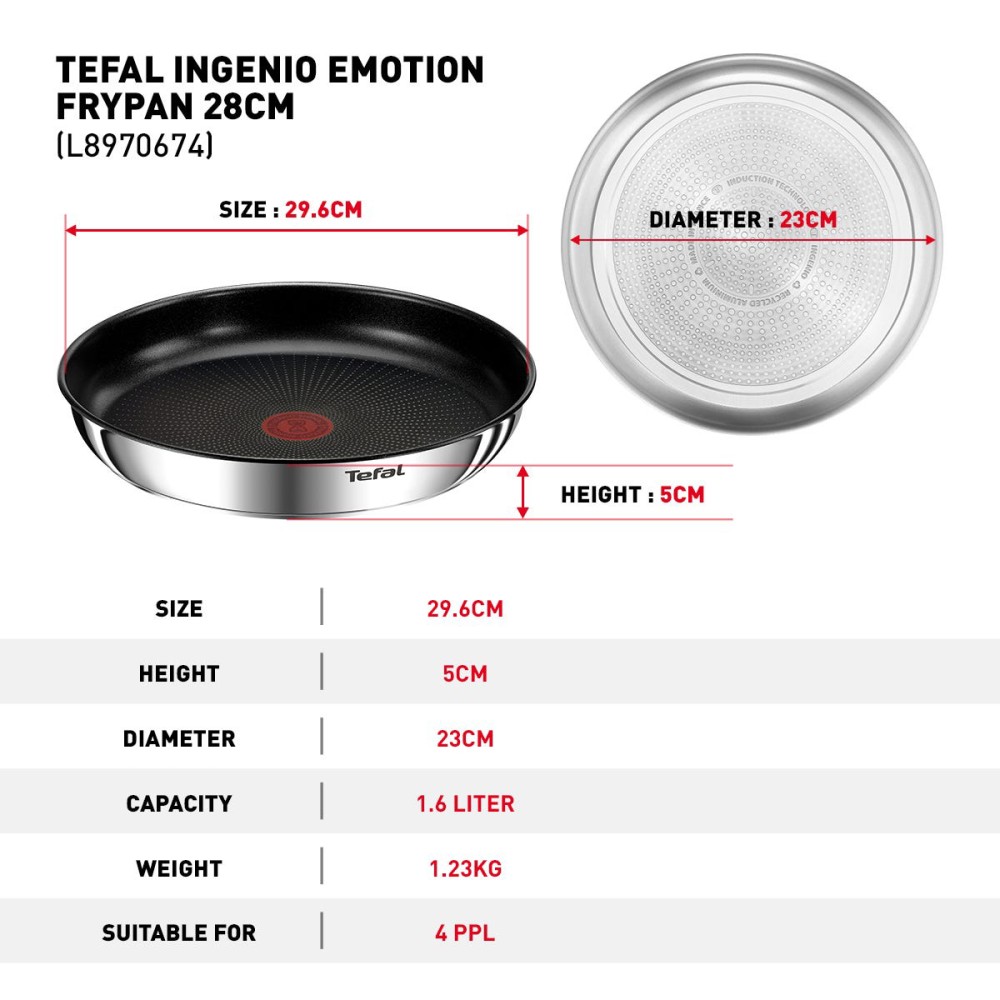 Tefal Ingenio Emotion Frypan 28cm | L8970674