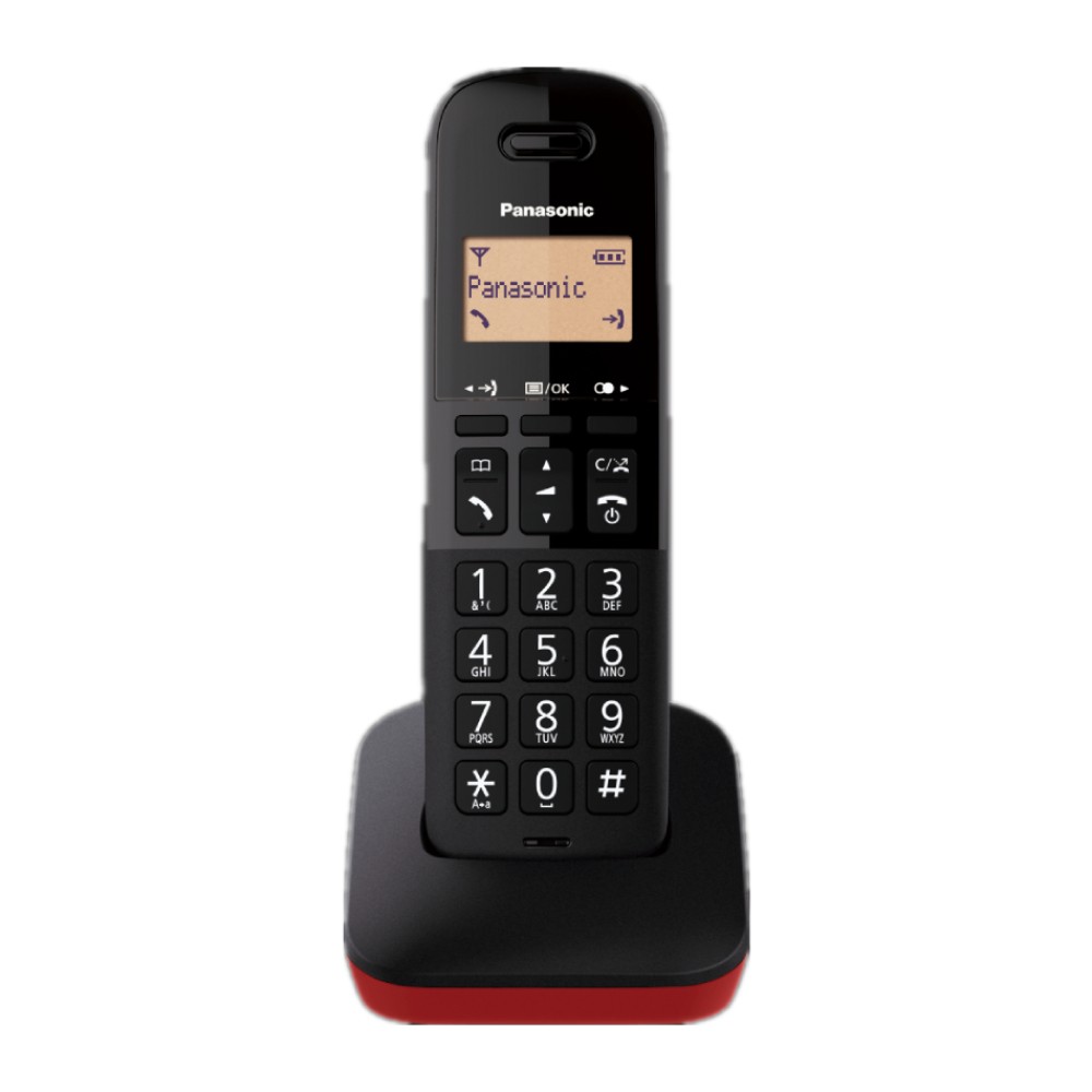 Panasonic Digital Cordless Phone (2 Handsets) with Nuisance Call Block (Red) | KX-TGB31ML2