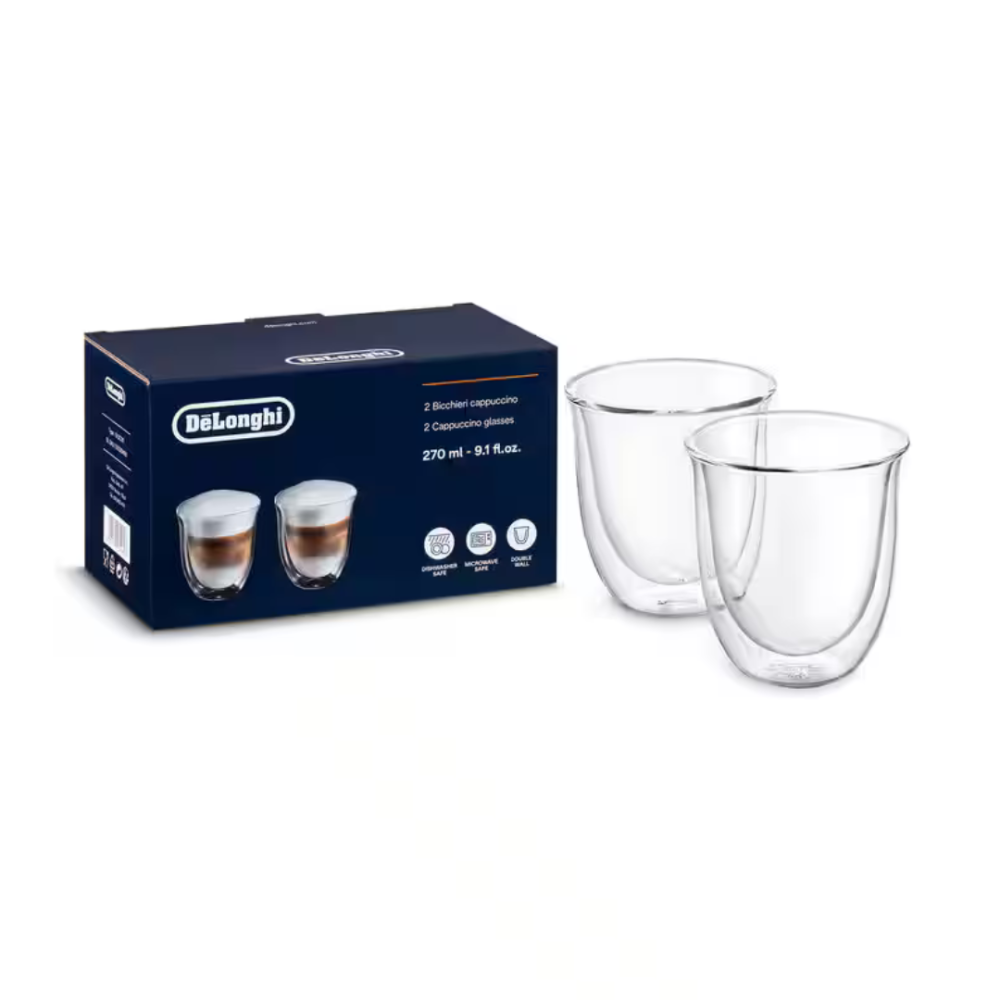 DELONGHI 270ML CAPPUCCINO DOUBLE WALL GLASS | DLSC311