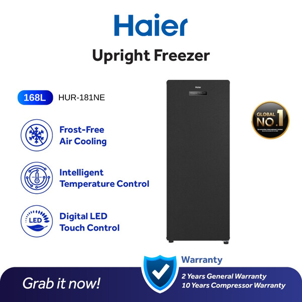 Haier 168L Upright Freezer (Freezer <> Fridge) | HUR-181NE
