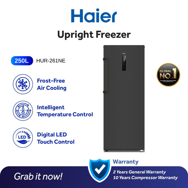 Haier 250L Upright Freezer (Freezer <> Fridge) | HUR-261NE