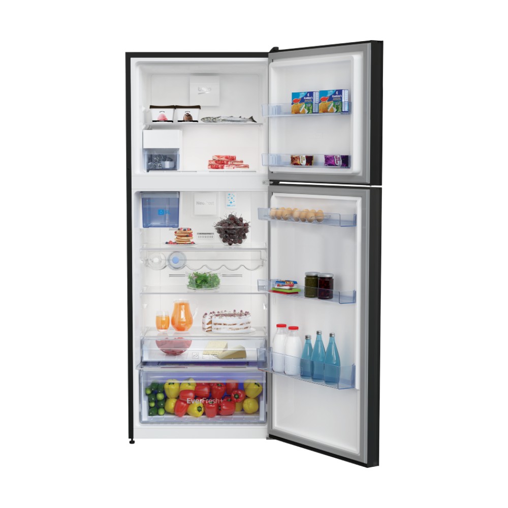 Beko 470L 2-Door Top Mount Freezer Refrigerator with ProSmart INVERTER (Black - Glass) | RDNT470E50VZJGB