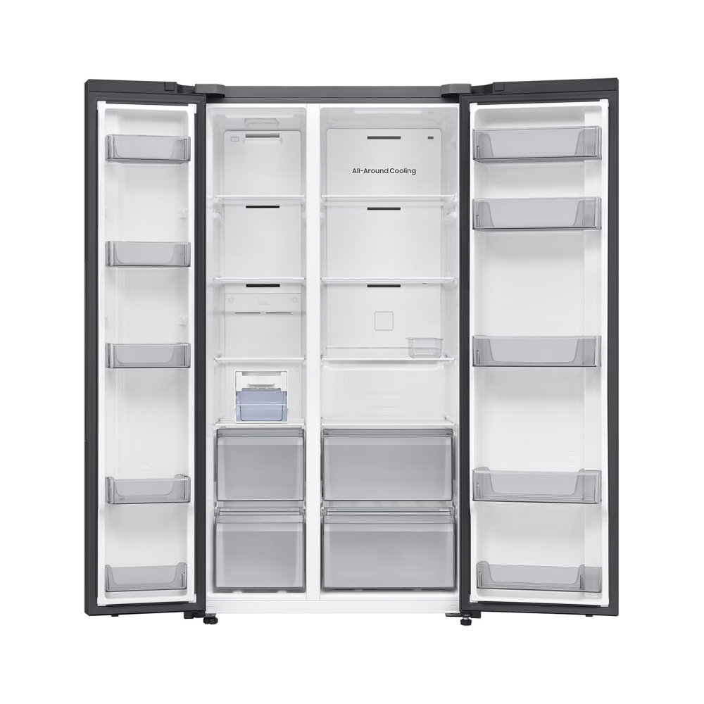 SAMSUNG 647L Refrigerator SBS -Smartthings AI Energy White Glass | RS70F65QNWME