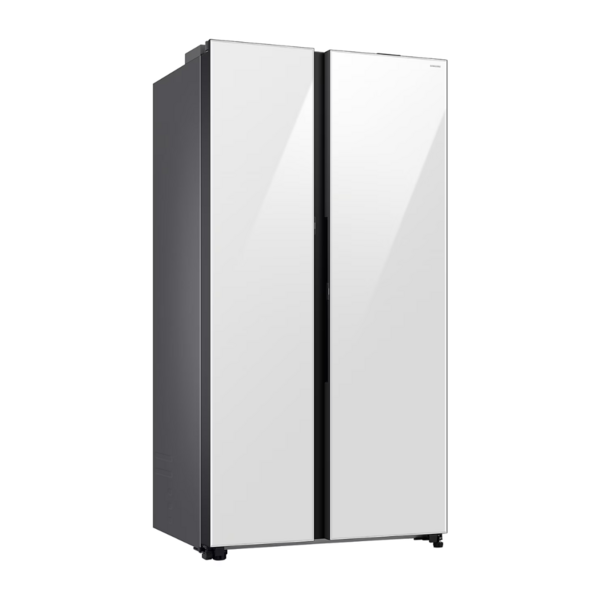 SAMSUNG 646L Refrigerator SBS Auto Open Door White Glass | RS80F65MNWME