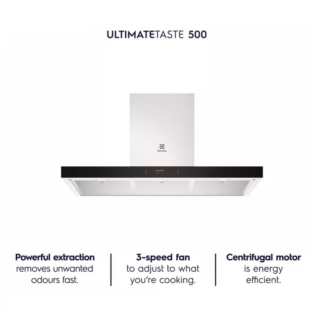 Electrolux 90cm UltimateTaste™ 500 Chimney Kitchen Hood (1200m3/hr) | ECT9740S