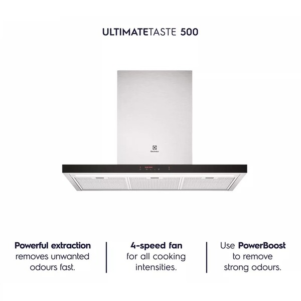 Electrolux 90cm UltimateTaste™ 500 Chimney Kitchen Hood (1400m3/hr) | ECT9750S