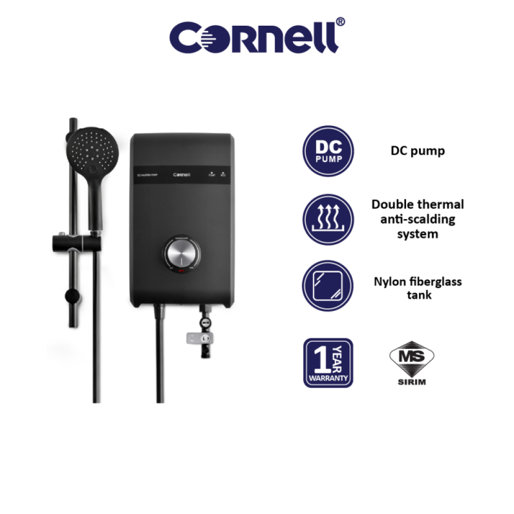 Cornell Instant Water Heater with DC Pump (Matt Black) 4.2kW | CWH-4200DC