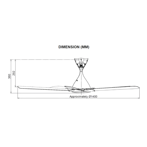 KDK 56" 5 BLADE R/CONTROL CEILING FAN WITH DC MOTOR - BROWN | K14PH-PBR