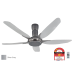 KDK YURAGI V-TOUCH SERIES 5 BLADE REMOTE CONTROL CEILING FAN WITH AC MOTOR (SILVER GREY) | K15Y2-GS