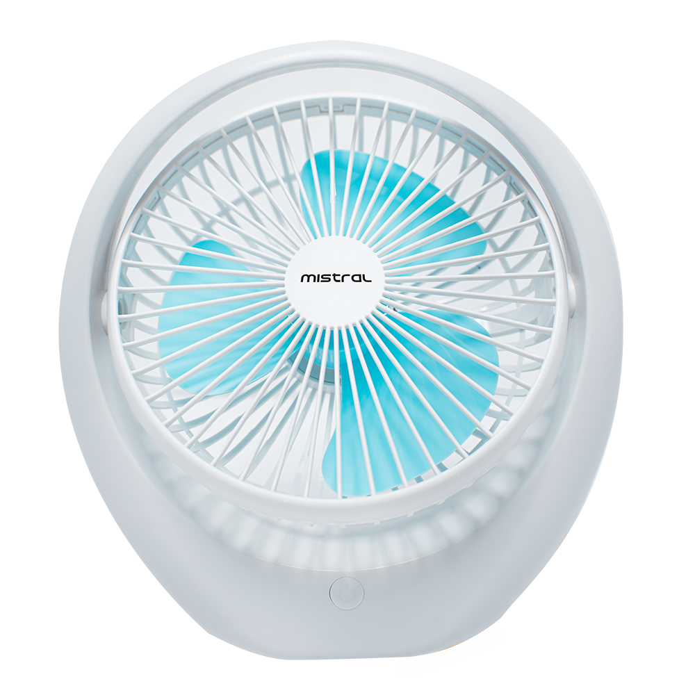 Mistral 6" USB Rechargeable Mini Portable Fan with Silent Low Noise (Blue) | MRF65