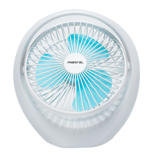 Mistral 6" USB Rechargeable Mini Portable Fan with Silent Low Noise (Blue) | MRF65