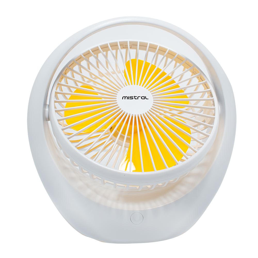 Mistral 6" USB Rechargeable Mini Portable Fan with Silent Low Noise (Yellow) | MRF65