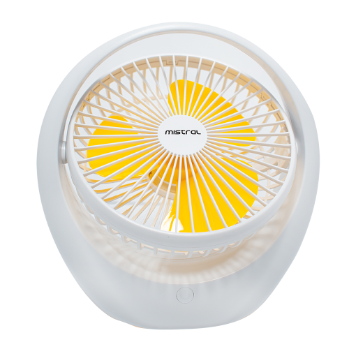 Mistral 6" USB Rechargeable Mini Portable Fan with Silent Low Noise (Yellow) | MRF65