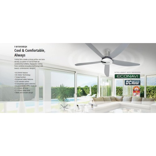 Panasonic 60" 5 Blades Econavi Ceiling Fan (Short Pipe) | F-M15H5VBSQH