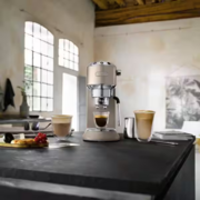 De'Longhi Dedica Arte Pump Espresso Coffee Machines (Beige) | EC885.BG