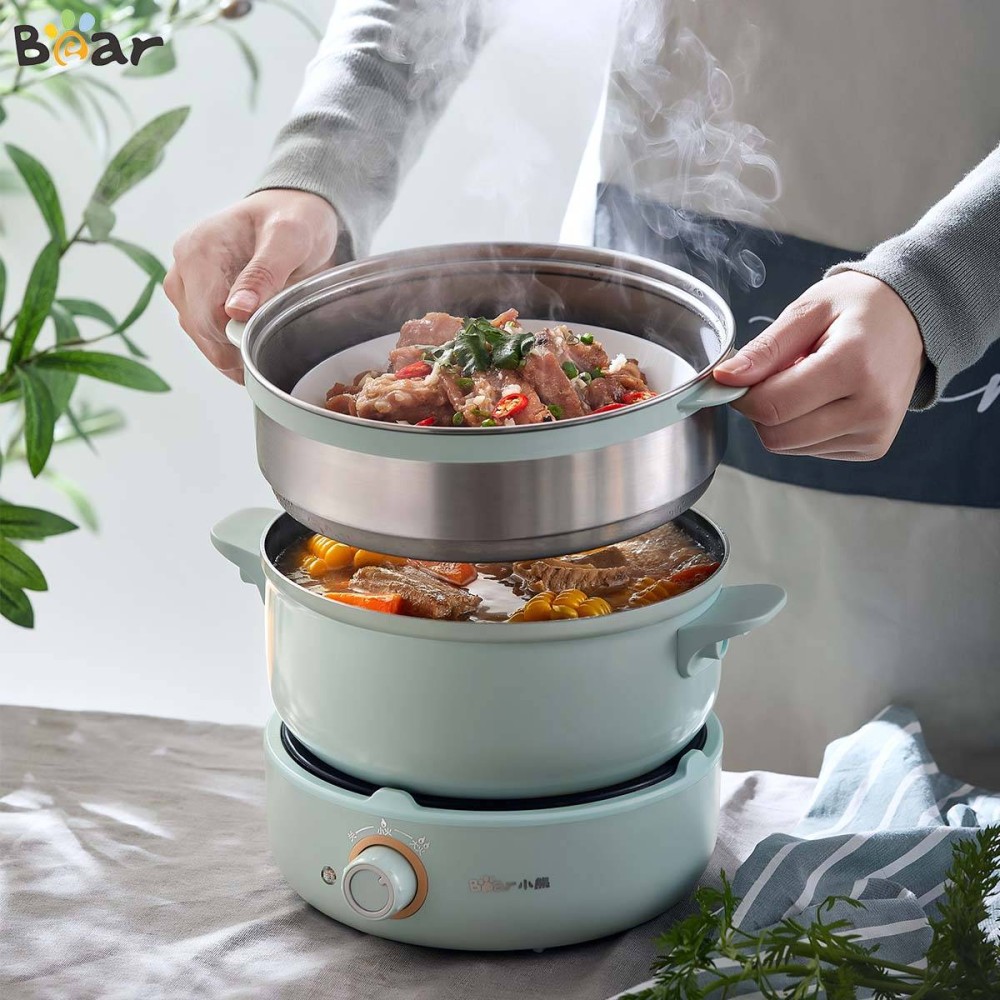 Bear 3 In 1 Non Stick Multi Cooker with Steamer & Fry Pan 2.5L | BMC-G25L