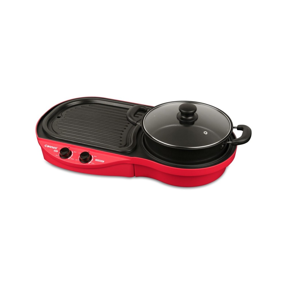 Cornell 2-in-1 Grill & Steamboat Non-stick Coating plate Pan Grill with Double Temperature Controller | CCG-EL88DT