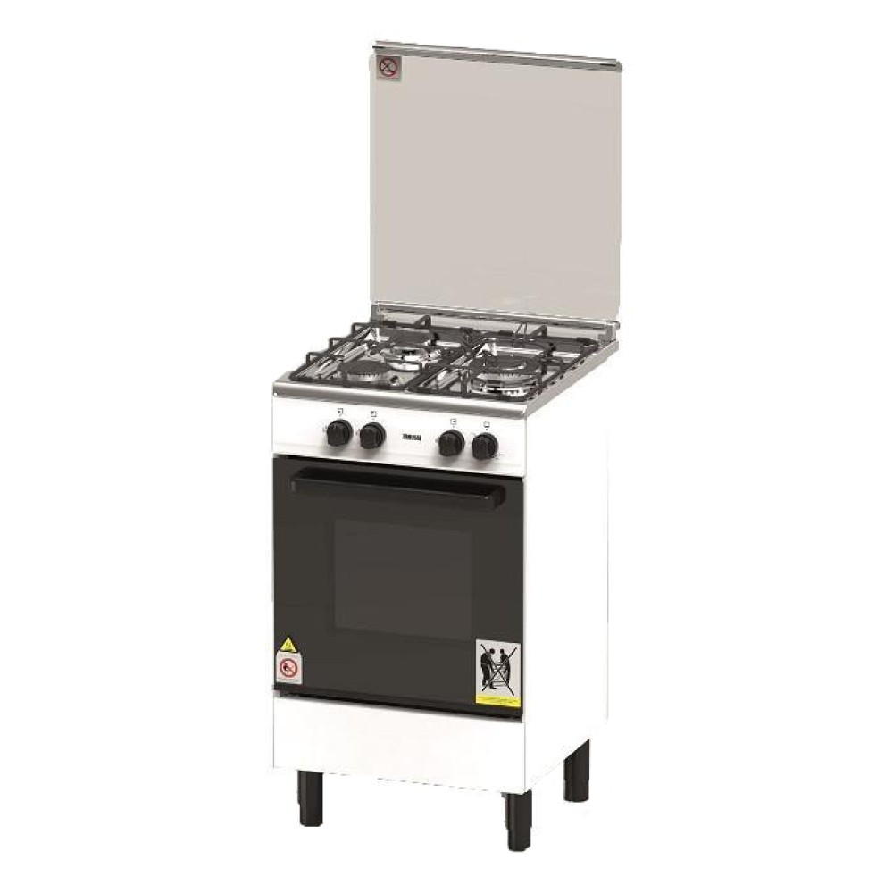 Zanussi 3 Gas Burner Freestanding Gas Cooker with 62L Gas Oven Cooker (White) | ZCG530W