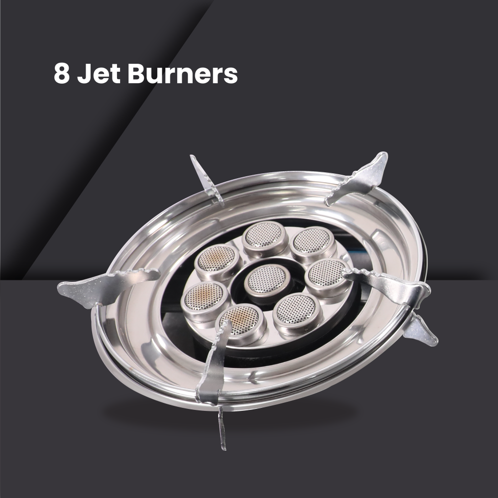 Cornell 8 Jets Burner Stainless Steel Gas Stove (Stainless Steel Burner) | CGS-E8080SS