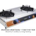 Meck 8.7kW Double Burner Gas Stove with Flat Cast Iron Burner (Stainless Steel) | MGS-1313SS