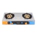 Meck Double Brass Pineapple Burner Gas Stove (Stainless Steel) | MGS-1250SS