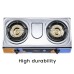 Meck Double Brass Pineapple Burner Gas Stove (Stainless Steel) | MGS-1250SS