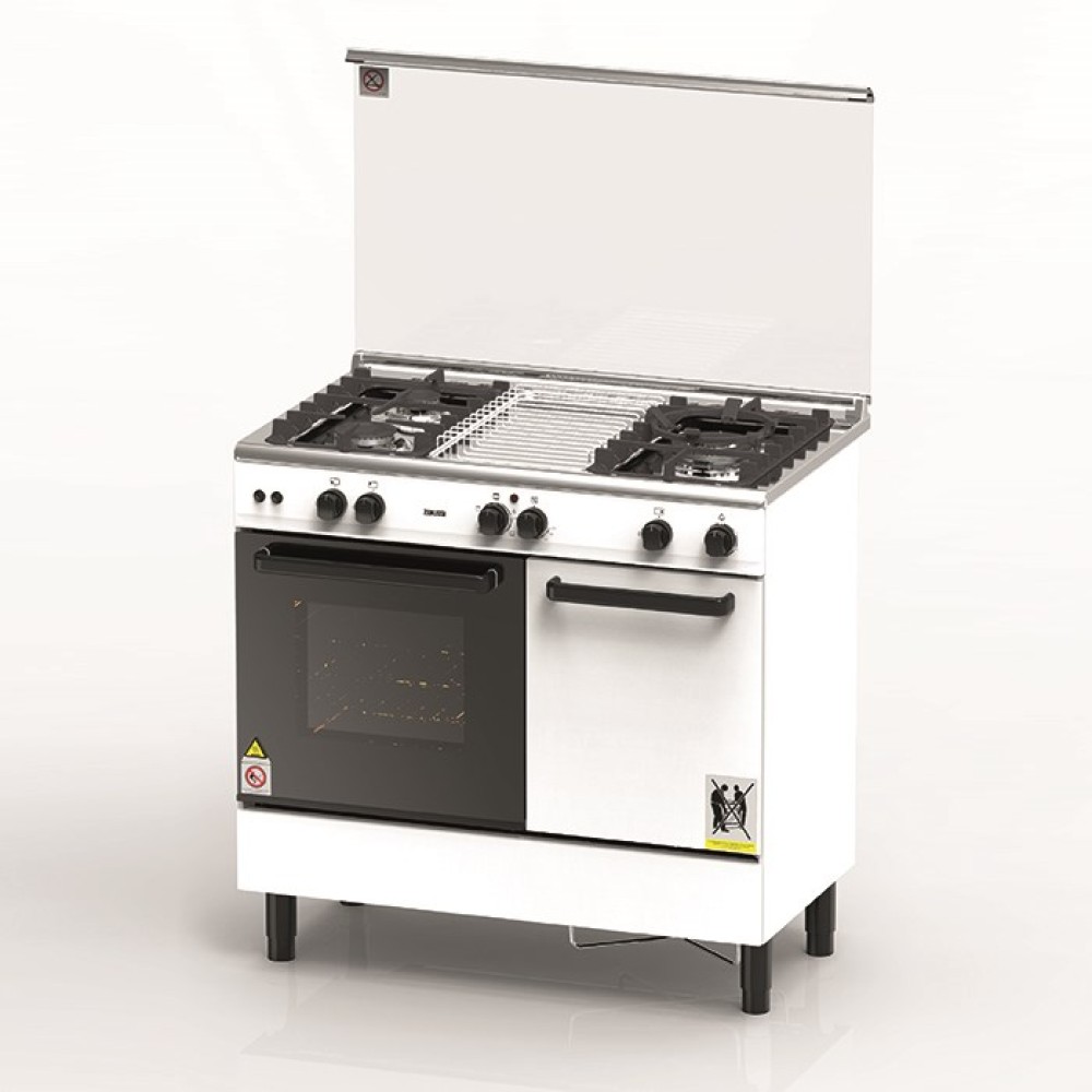  Zanussi 3 Gas Burners Free-Standing Gas Cooker with 62L Electric Oven Cooker (White) | ZCG932W