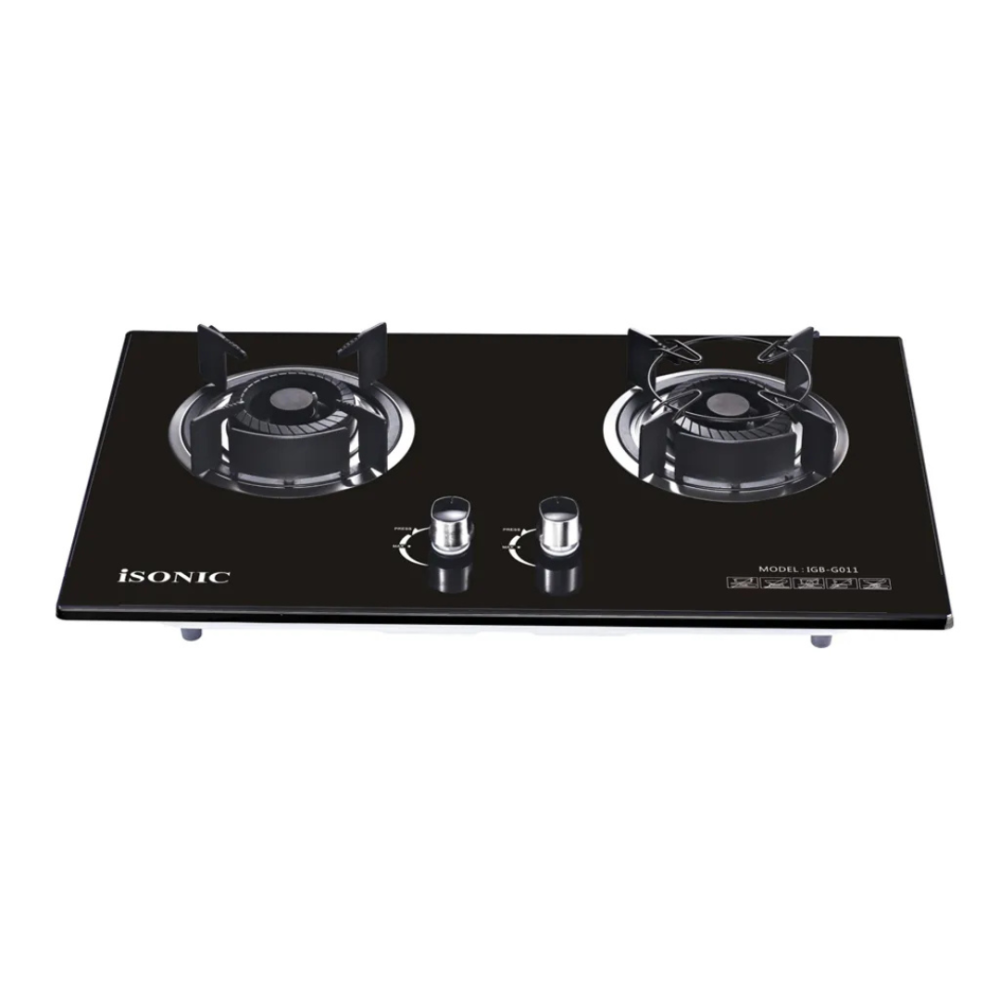 iSONIC 2 Burner Built-In Glass Gas Stove | IGB-G011